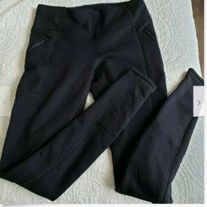 Athleta Cold Weather Running Black fleece pants ST